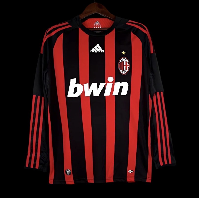 Maillot Rétro Domicile Ac Milan 2008-2009 manches longues